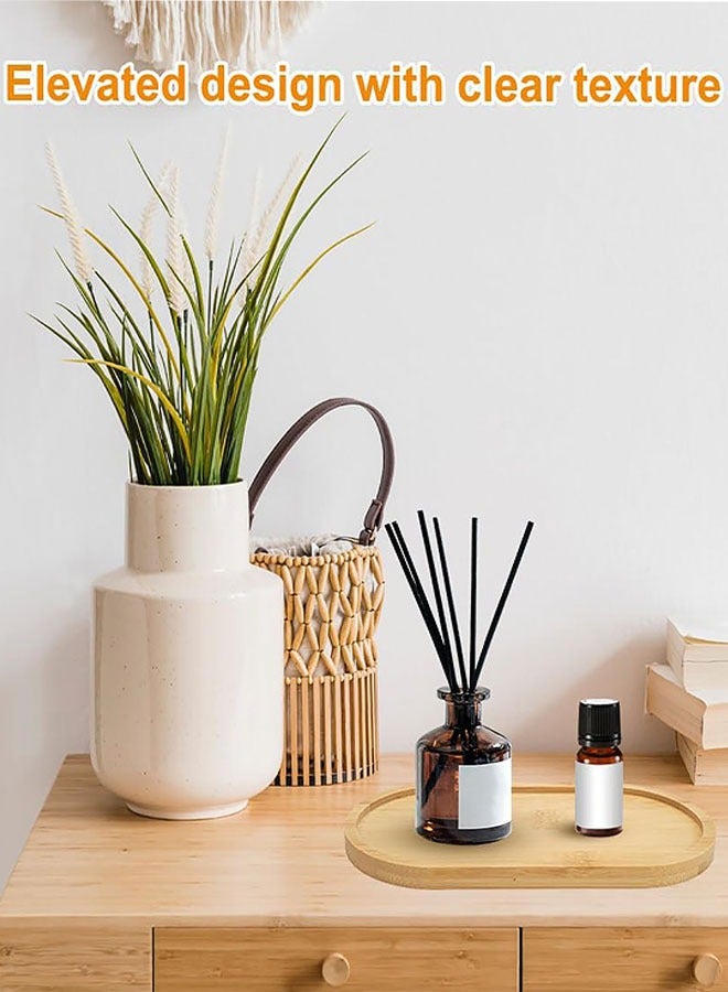 صواني من الخيزران، 4 قطع صواني خشبية بيضاوية مستطيلة الشكل بيضاوية الشكل، صينية تقديم صغيرة للطعام طبق جبن كاركوتيري خبز فاكهة مطبخ - Image 5