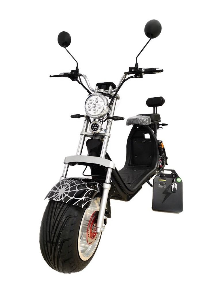 Crony G-029 Electric Motorcycle e Motorbike High Speed Harley tire Double Seat with Double Battery | Black Spider  - Image 1