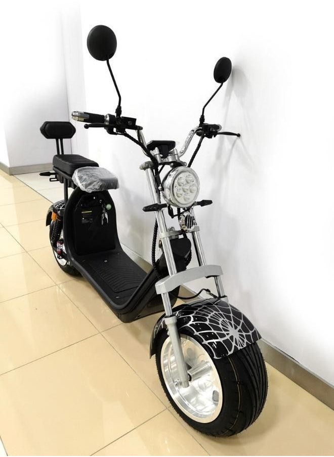 Crony G-029 Electric Motorcycle e Motorbike High Speed Harley tire Double Seat with Double Battery | Black Spider  - Image 2