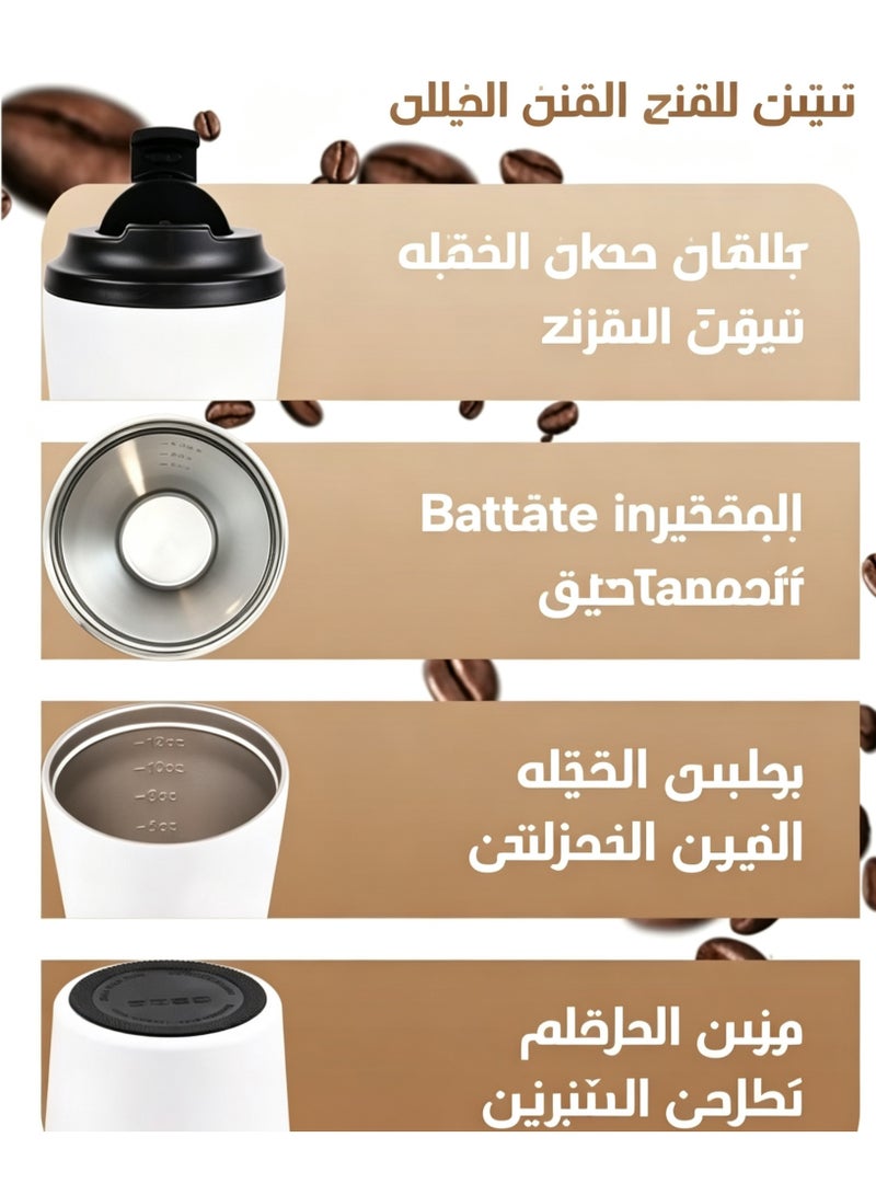 كوب قهوة محمول من الفولاذ المقاوم للصدأ بطباعة جمل عربية، كوب حراري مضاد للتسرب مناسب للسيارة والمكتب والتنزه، يحافظ على حرارة المشروبات الساخنة والباردة - Image 3