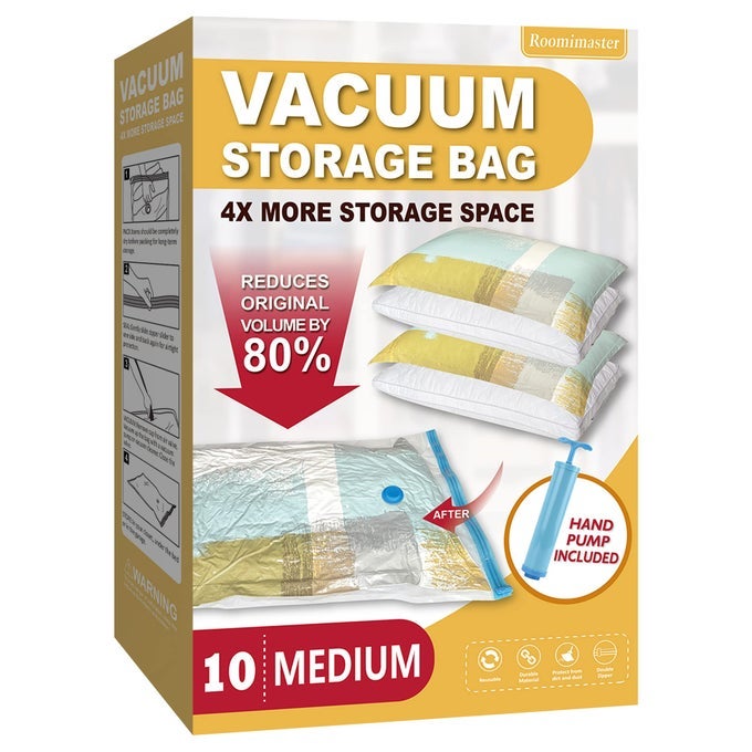 10 MEDIUM VACCUM STORAGE BAGS SPACE SAVER VACUUM STORAGE BAGS MEDIUM SPACE BAGS VACUUM SEAL BAGS FOR CLOTHES WITH TRAVEL HAND PUMP