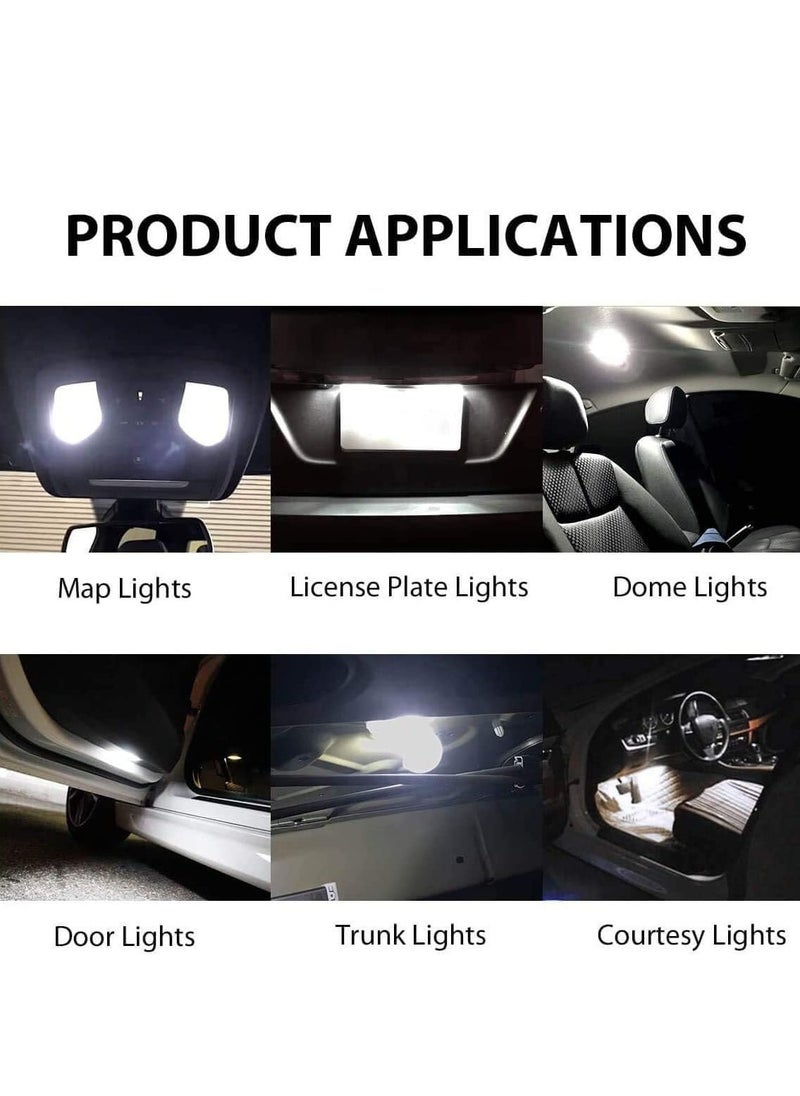 SYOSI - LED Bulbs Buldle White for Car, 168 T10 2825 W5W LED Bulbs Canbus Error Free for License Plate Dome Map Courtesy Door Trunk Interior Lights 10 Pcs - Image 1