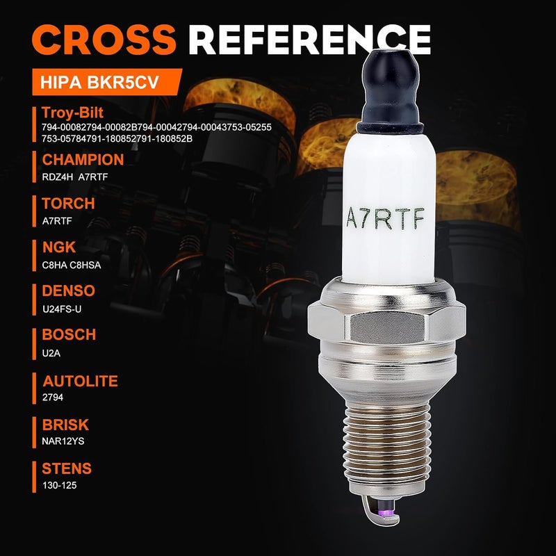 Hipa 794-00082 Spark Plug for RDZ4H MTD Troy Bilt 753-05255 794-00043 794-00042 753-05784 791-180852B - Image 2