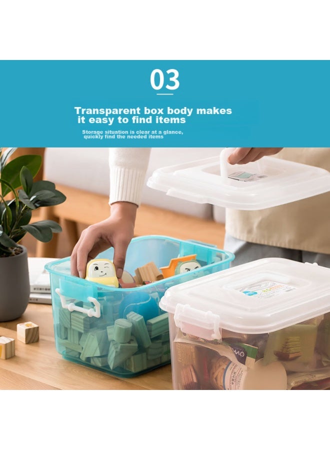 CHAHUA Camellia Storage Box, Plastic Container, Household Medicine Box, Portable Handheld, 8.5l, 1 Piece, Blue - Image 4