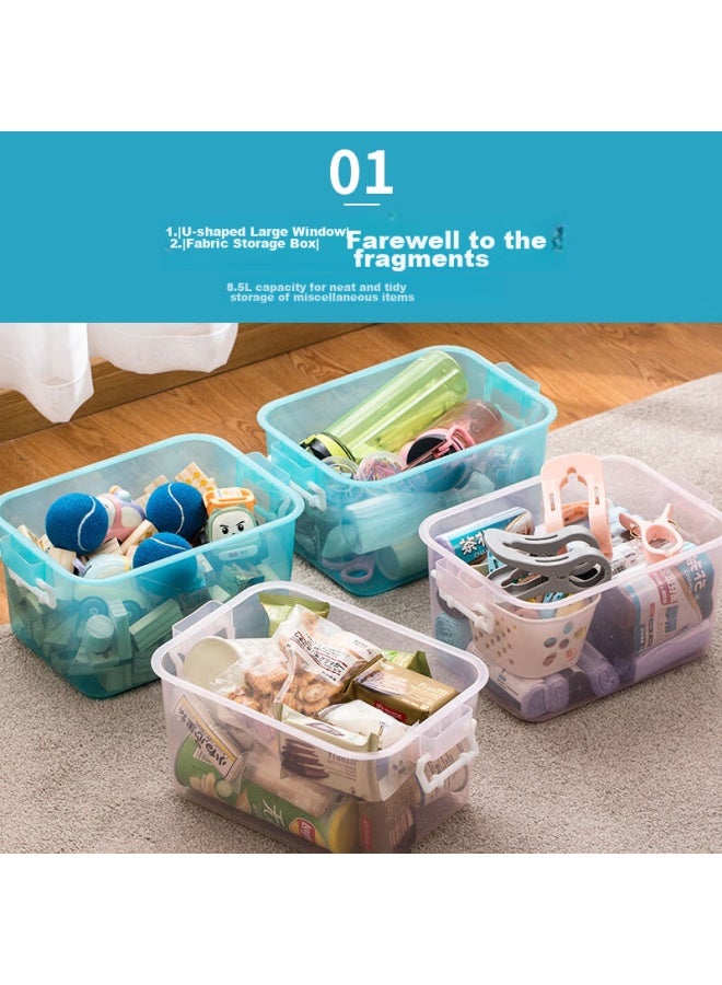 CHAHUA Camellia Storage Box, Plastic Container, Household Medicine Box, Portable Handheld, 8.5l, 1 Piece, Blue - Image 2