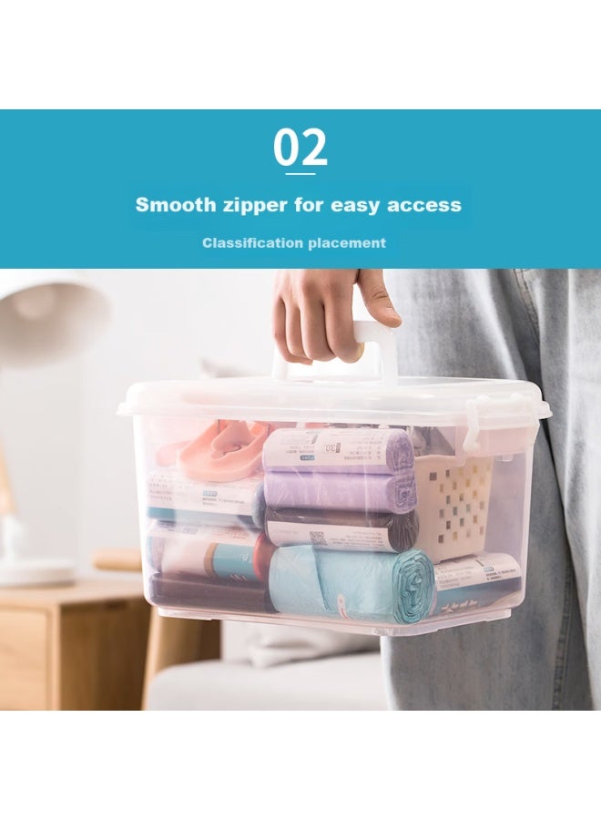 CHAHUA Camellia Storage Box, Plastic Container, Household Medicine Box, Portable Handheld, 8.5l, 1 Piece, Blue - Image 3