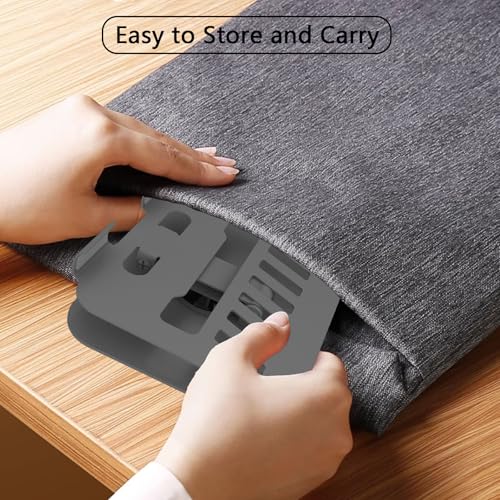 TAPMEI 360° Rotation Tablet Stand, Ultra Stability Base Fully Folded Easy to Store and Carry Adjustable iPad Stand Compatible with 4-13" Tablet E-Reader iPad Pro/Air/Mini and More (Grey) - Image 5