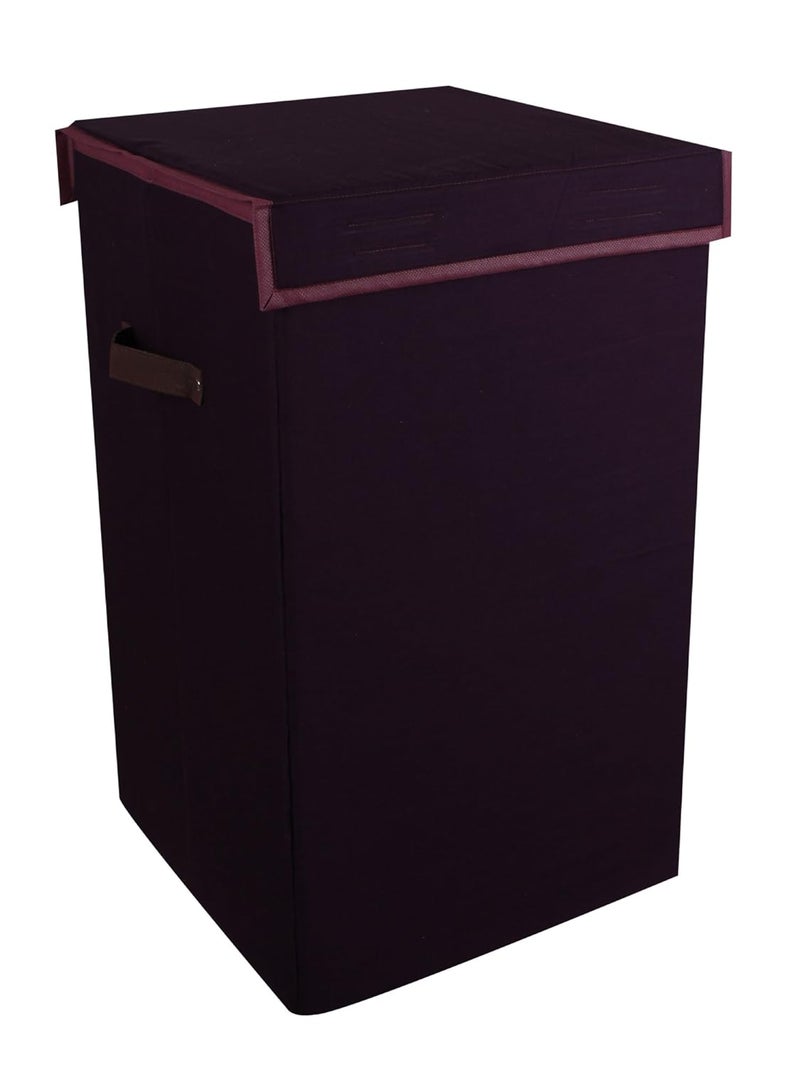 SHREY CREATION Shrey Creation Non Woven Foldable 90 Ltrs Laundry BagStorage BasketBin with Lid and Handle for Washing Clothes for Dirty Dress Pack of 1 Colour Brown  - Image 1