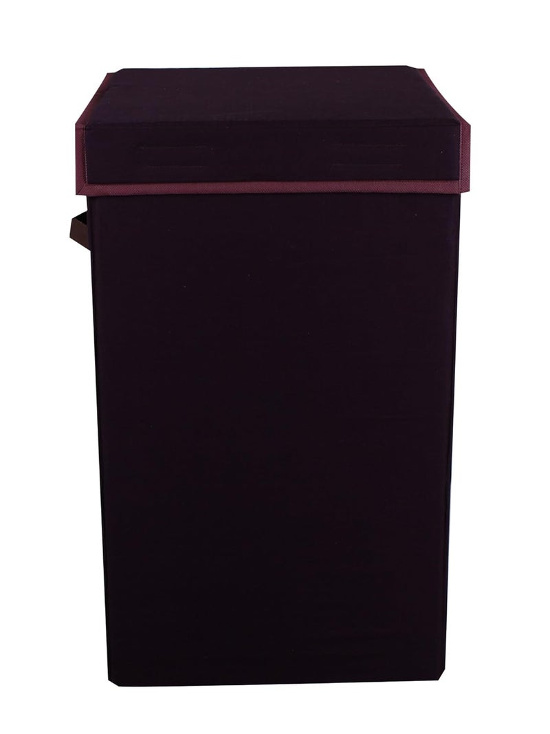 SHREY CREATION Shrey Creation Non Woven Foldable 90 Ltrs Laundry BagStorage BasketBin with Lid and Handle for Washing Clothes for Dirty Dress Pack of 1 Colour Brown  - Image 2
