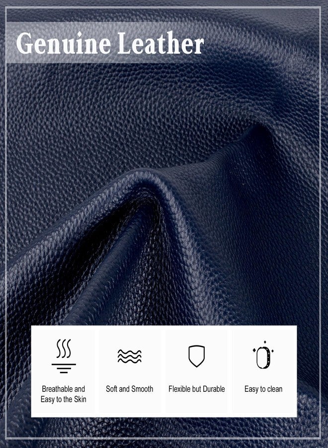 بيفن حقائب كروس بودي من الجلد الطبيعي للنساء من بيفن، حقيبة يد جلدية ناعمة كروس بودي مع حزامين قابلين للإزالة والتعديل، حقائب يد عصرية للنساء للاستخدام اليومي، لون أزرق داكن - Image 4