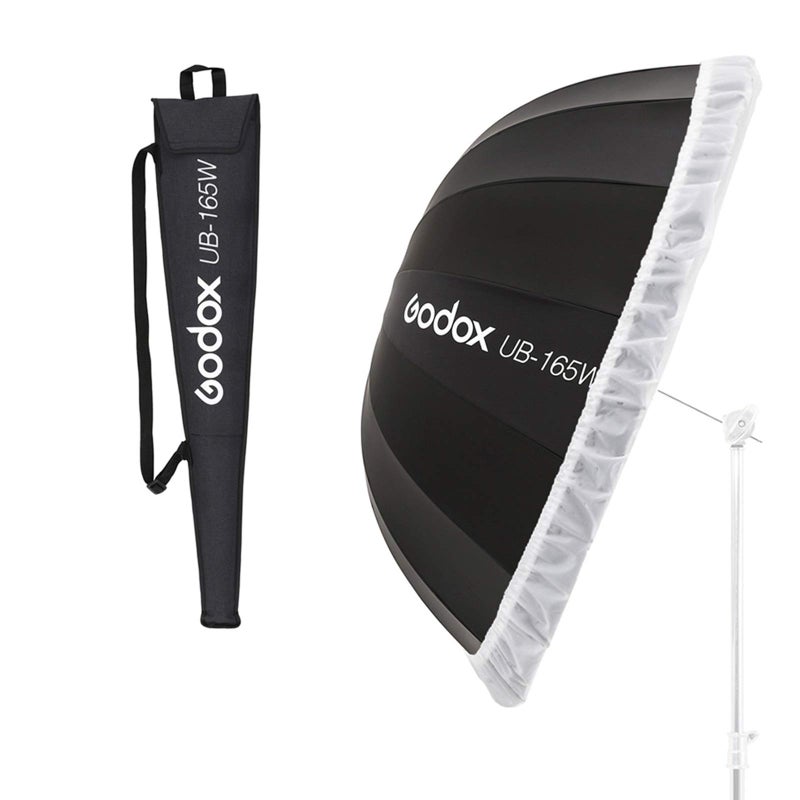 Godox UB-165W 65in 165cm Parabolic Inner White Reflec Umbrella Studio Light Umbrella with Diffuser Cover Cloth(UB-165W) - Image 1