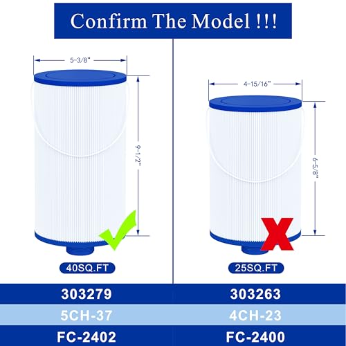 Cryspool® 2402 Filter Compatible with Watkins 303279, FC-2402, Free Flow and Lifesmart Hot Tub Filter, 1 1/2" Finer Thread Spa Filter Cartridge, 1 Pack - Image 2