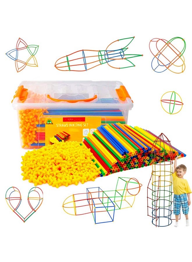 RAINBOW TOYFROG Straw Constructor STEM Building Toys 800 pcs-Colorful Interlocking Plastic Enginnering Toys- Fun- Educational- Safe for Kids- Develops Motor Skills-Construction Blocks- Best Gift for Boys and Girls  - Image 1
