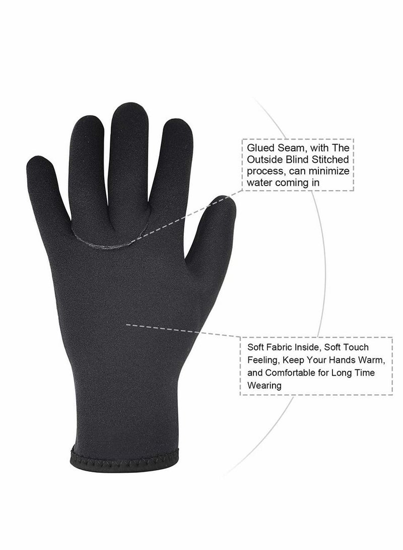 Y&D Water Gloves, 3mm & 5mm Neoprene Five Finger Warm Wetsuit Winter Gloves for Scuba Diving Snorkeling Paddling Surfing Kayaking Canoeing Spearfishing Skiing - Image 3