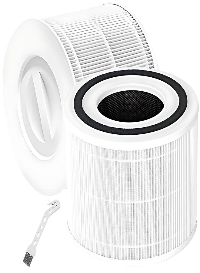 BRENSTEN 2 Pack Core 300 Replacement Filter for True HEPA LEVOIT Core 300 and Core 300S Air Purifier, Core 300-RF, 3-in-1 H13 Activated Carbon Filtration System for Dust, Lint, Pollen, Pet Dander etc. (White) - Image 1
