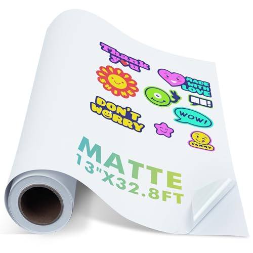 KOALA PAPER Koala Printable Vinyl Sticker Paper Roll for Inkjet Printers 13 inch x 328 ft White Matte Sticker Paper WaterResistant and Durable Sticker Pritner Paper - Image 1