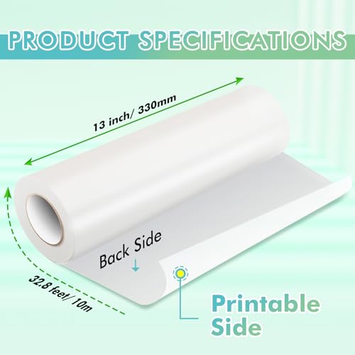 KOALA PAPER Koala Printable Vinyl Sticker Paper Roll for Inkjet Printers 13 inch x 328 ft White Matte Sticker Paper WaterResistant and Durable Sticker Pritner Paper - Image 3