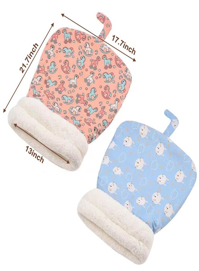 Petschee 2pcs Winter Cat Sleeping Bag, Portable Warm Feline Bed,Warming, Soft Plush Cat Cave Bed Self-Sack for Indoor Cats Small Dogs 1-10kg（Pink&Blue,19.7x17.7in） - Image 4