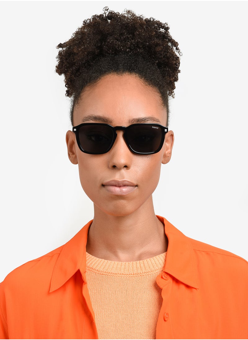 Polaroid - Unisex Polarized Rectangular Sunglasses - Pld 4156/S/X Black Millimeter - Lens Size: 53 Mm - Image 1