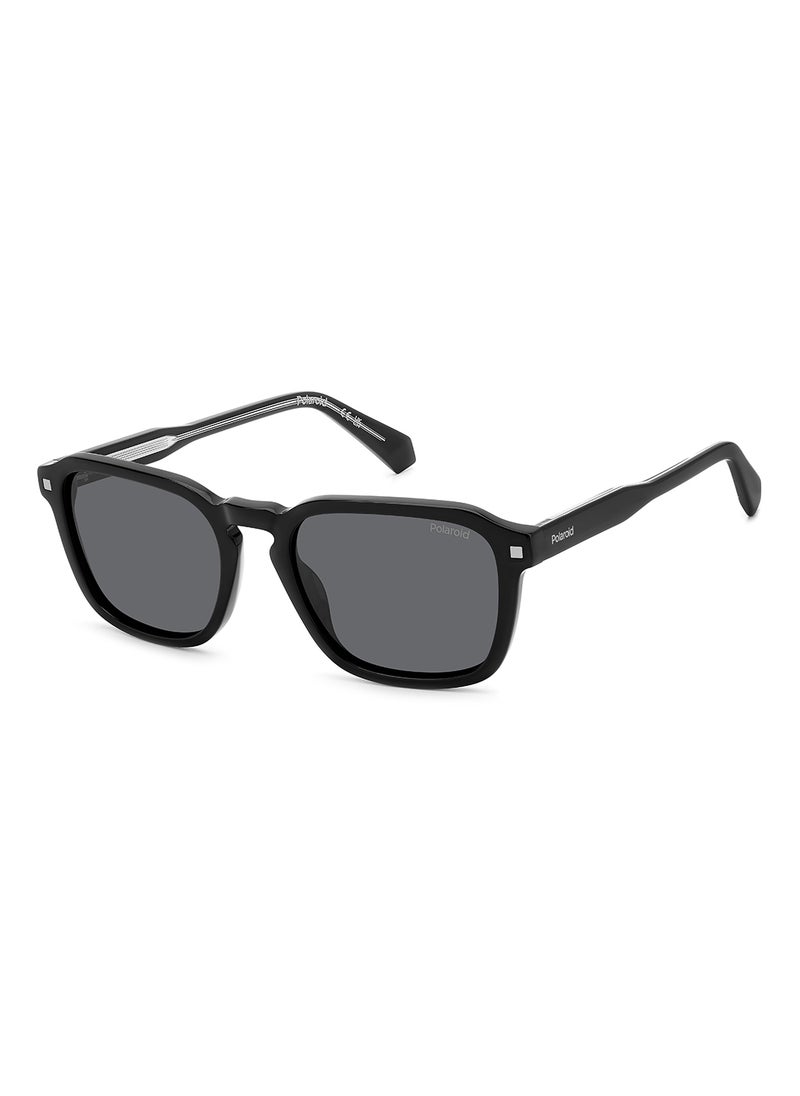 Polaroid Unisex Polarized Rectangular Sunglasses - Pld 4156/S/X Black Millimeter - Lens Size: 53 Mm  - Image 1