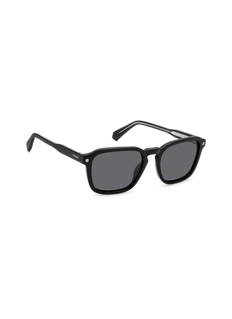 Polaroid Unisex Polarized Rectangular Sunglasses - Pld 4156/S/X Black Millimeter - Lens Size: 53 Mm  - Image 2