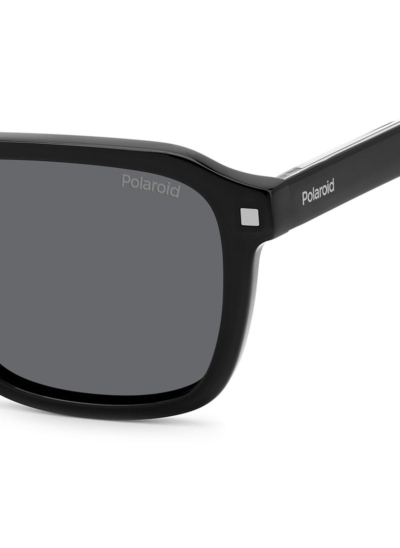 Polaroid Unisex Polarized Rectangular Sunglasses - Pld 4156/S/X Black Millimeter - Lens Size: 53 Mm  - Image 5