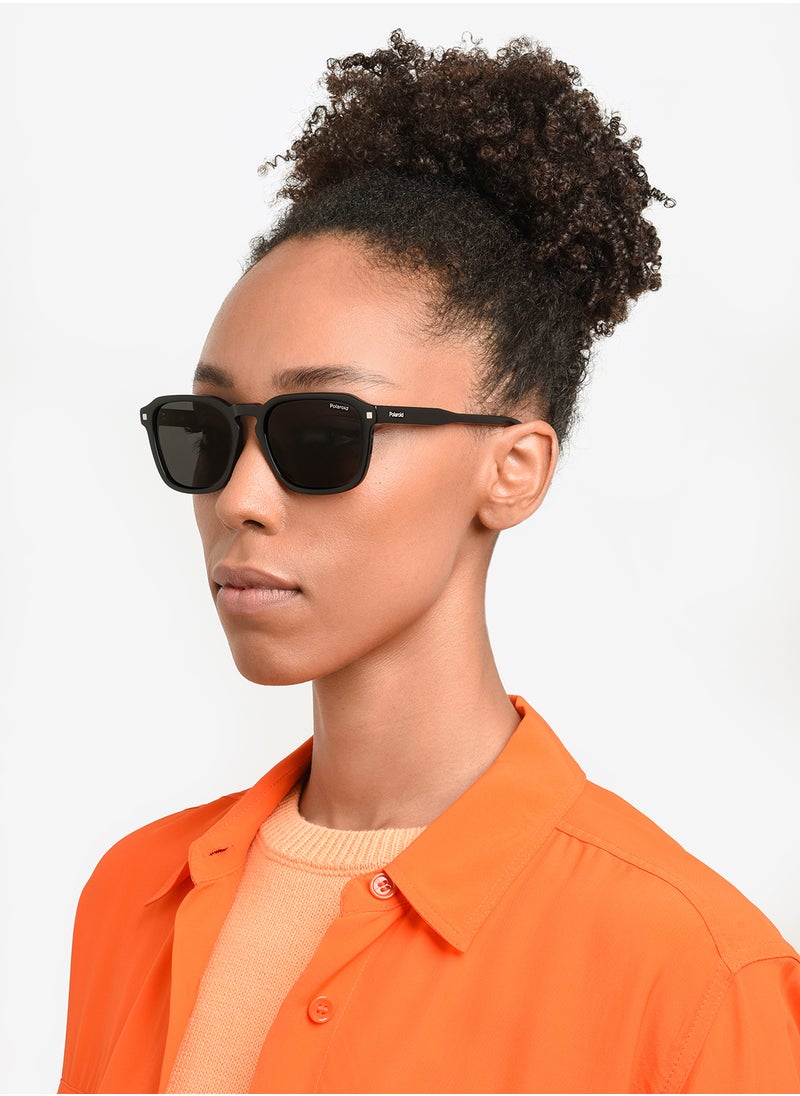 Polaroid - Unisex Polarized Rectangular Sunglasses - Pld 4156/S/X Black Millimeter - Lens Size: 53 Mm - Image 1