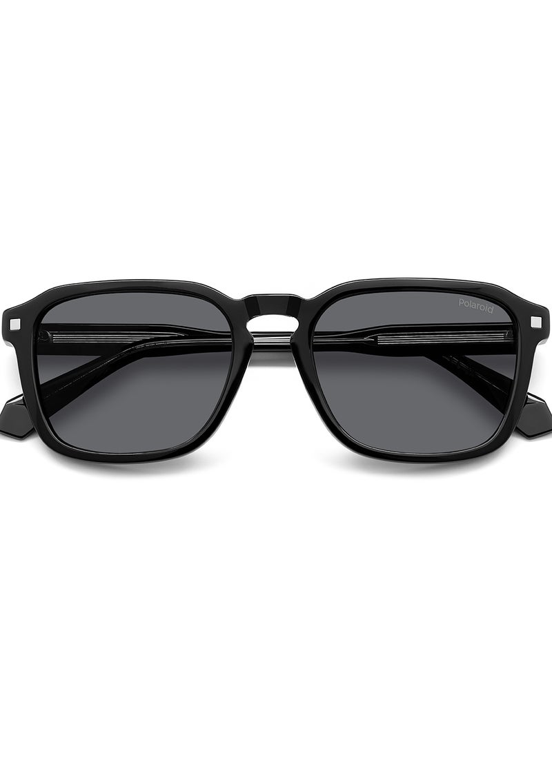 Polaroid Unisex Polarized Rectangular Sunglasses - Pld 4156/S/X Black Millimeter - Lens Size: 53 Mm  - Image 4