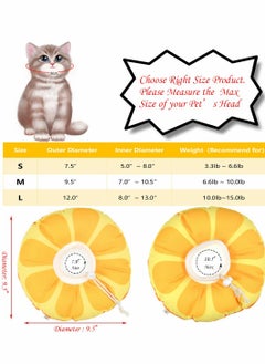 KASTWAVE Adjustable Cat Recovery Collar,   Cat Collar, Adjustable Kitten E Collar for Wound Healing Protective Cat Elizabethan Collar After Surgery for Kittens Puppies M  - Image 2