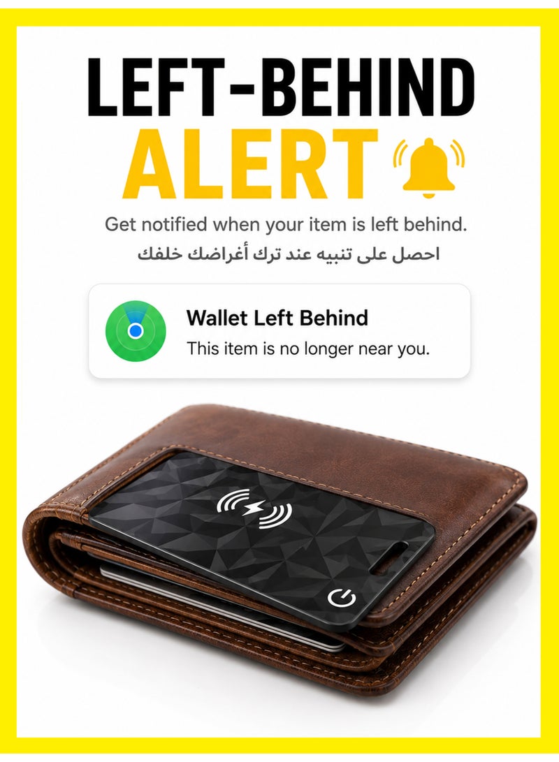 MS MIN Ultra-Thin Smart Tag Wallet Tracker Card 0.07in IP68 Waterproof Bluetooth Tracker for Wallets, Passport, Work with Apple Find My, Wireless Charging, Card Locator iOS Only - Image 3