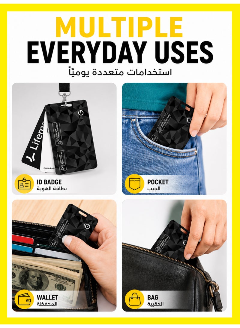 MS MIN Ultra-Thin Smart Tag Wallet Tracker Card 0.07in IP68 Waterproof Bluetooth Tracker for Wallets, Passport, Work with Apple Find My, Wireless Charging, Card Locator iOS Only - Image 4