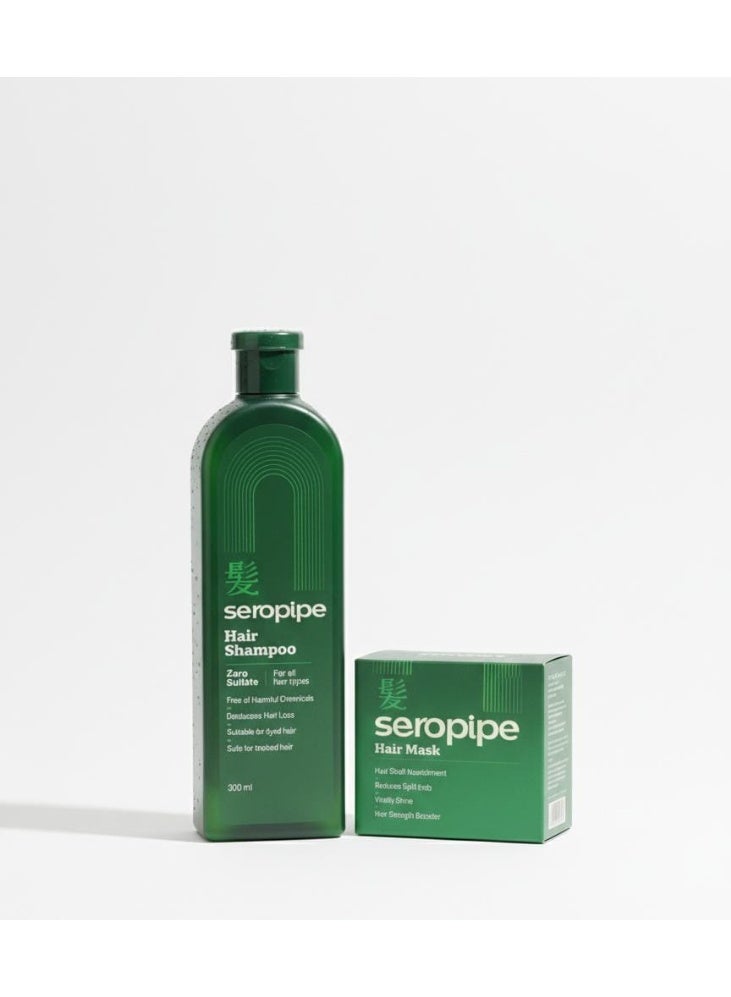 Seropipe Hair Care Set – Shampoo 300ml & Deep Repair Mask 225g - Image 1