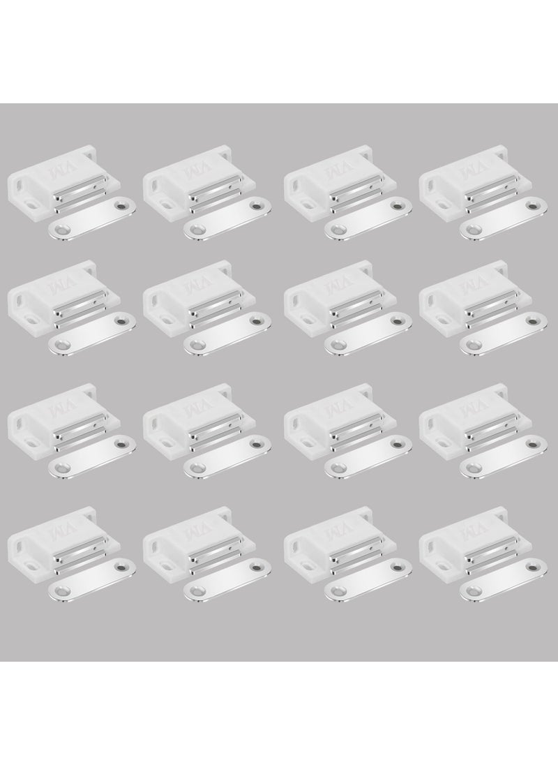 AOKING AOKING Door CatcherDrawer Magnet for CabinetCupboardWardrobeDoor Magnetic Stopper White Size M2 Pack of 16  - Image 1