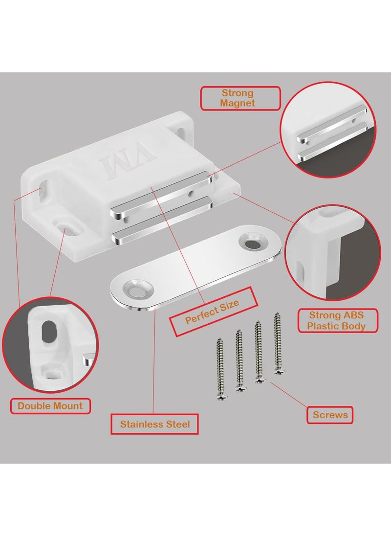 AOKING AOKING Door CatcherDrawer Magnet for CabinetCupboardWardrobeDoor Magnetic Stopper White Size M2 Pack of 16  - Image 5