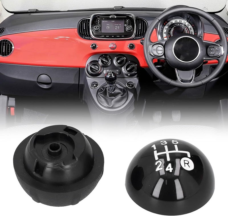 plplaaoo 5 Speed Gear Shift Knob Cap,Car Gear Shift Knob,Plastic Gear Stick Knobs,Gear Shift Knob with Cap Decorative Cover Replacement Kit Fit for Fiatss 500 500c 2007 ‑ 2018 Lhd RHD - Image 3
