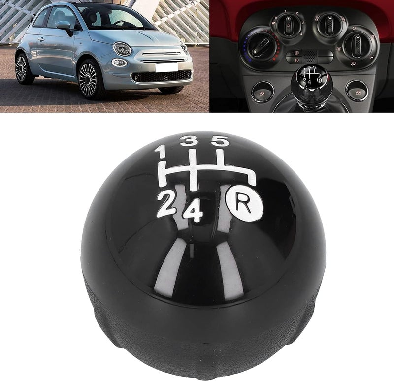 plplaaoo 5 Speed Gear Shift Knob Cap,Car Gear Shift Knob,Plastic Gear Stick Knobs,Gear Shift Knob with Cap Decorative Cover Replacement Kit Fit for Fiatss 500 500c 2007 ‑ 2018 Lhd RHD - Image 2