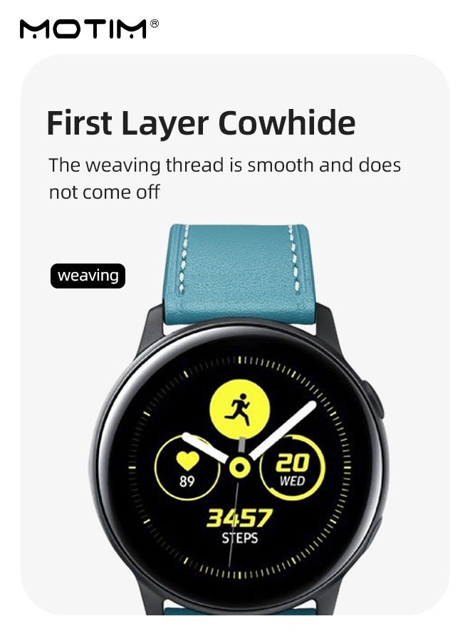 Motim Watch Band Compatible with Samsung Galaxy Active1/2 20mm, Leather Replacement Strap Sport Strap, Durable, Easy Installation - Image 3