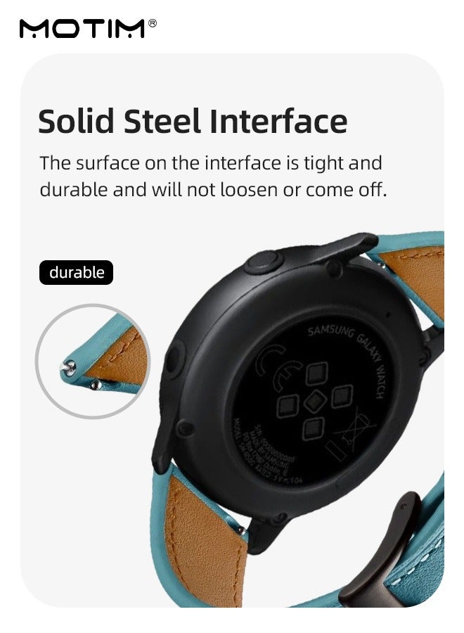 Motim Watch Band Compatible with Samsung Galaxy Active1/2 20mm, Leather Replacement Strap Sport Strap, Durable, Easy Installation - Image 4