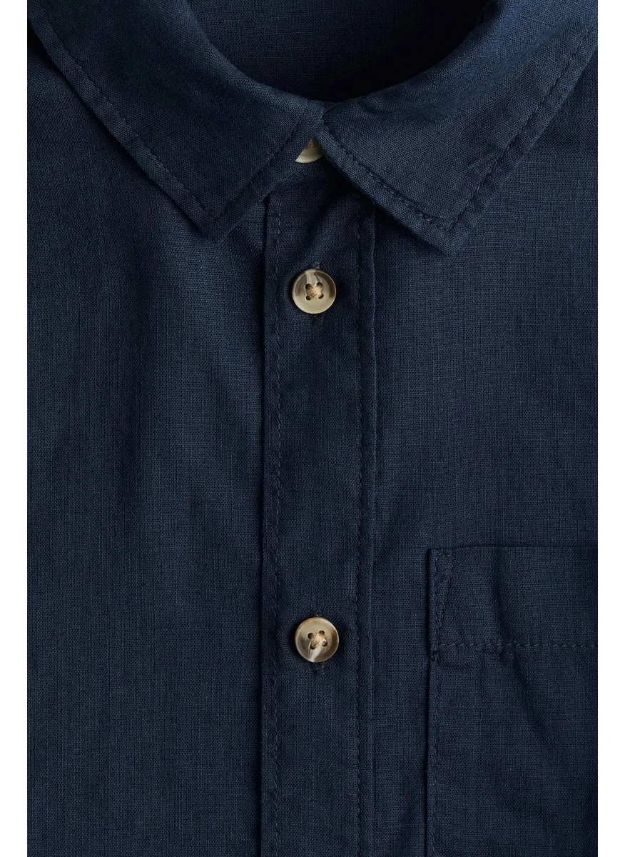 اتش اند ام Linen-Blend Shirt