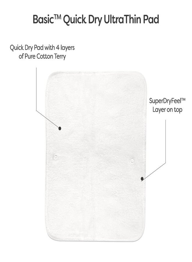 superbottoms Unisex Basic Quick Dry Ultrathin Pads|New & Improved Insert|4 Layer Cotton Padding, Lasts Up To 3Hrs|Trim Fitting|Foldable Style Pads For Freesize Cloth Diaper-Pack Of 6 White - Image 4