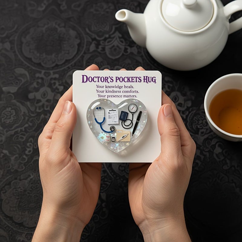 Doctor Pocket Hug Heart Card Inspirational Encouragement Gift Style 1 - Image 5