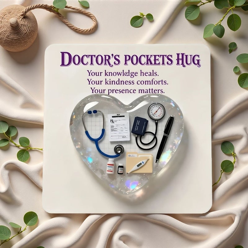 Doctor Pocket Hug Heart Card Inspirational Encouragement Gift Style 1 - Image 1