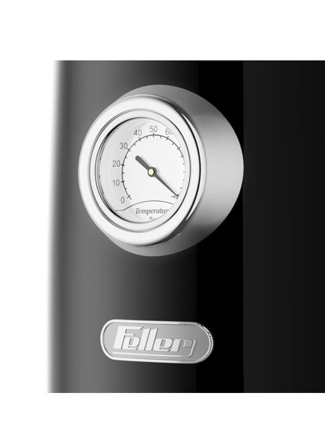 Feller Germany, Retro Style 1.7L Kettle with Thermometer, 2200 W, Stainless Steel Body, STRIX Controller, Dry Boil & Automatic Switch-Off, EK200, (Black) - Image 4