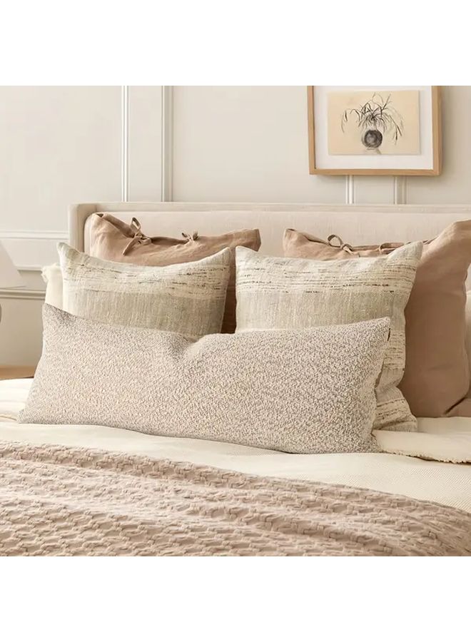 Modern Minimalist Chenille Pillow Cover Striped Neutral Tone 35 43x13 78 Inch Soft Durable Fabric - Image 2