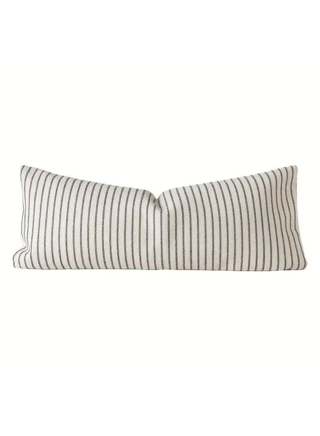 Modern Minimalist Chenille Pillow Cover Striped Neutral Tone 35 43x13 78 Inch Soft Durable Fabric - Image 1