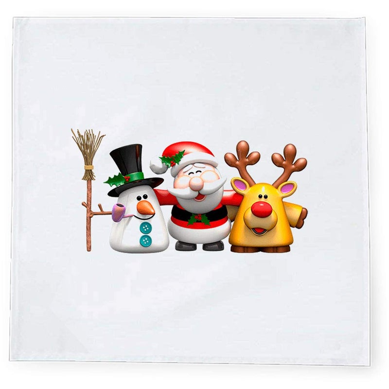 Khakee 6 Pcs Christmas Theme Tafta Silk Table Napkins 10x 10 for Xmas Decoration Christmas OrnamentsChristmas Gift npxmas64P - Image 2