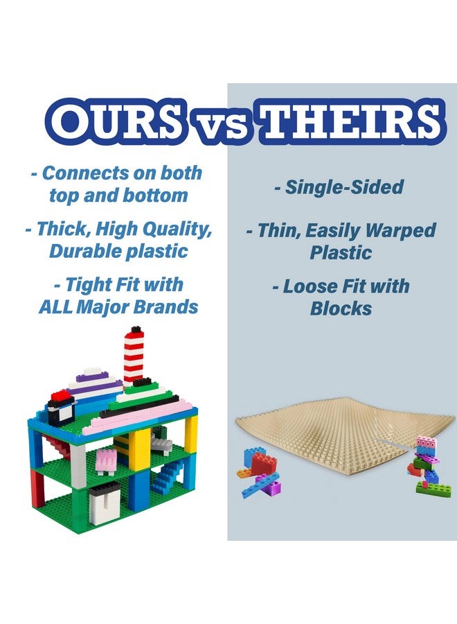 أس سي أس دايركت مكعبات بناء SCS Direct Brick مقاس 10×10، ألواح أساسية كبيرة لملعب عشبي، قطعتان، توصيل مزدوج يربط المكعبات على الجانبين العلوي والسفلي، ملاءمة محكمة مع جميع العلامات التجارية، رائعة لطاولة لعب الأطفال، هدية عيد الميلاد - Image 5