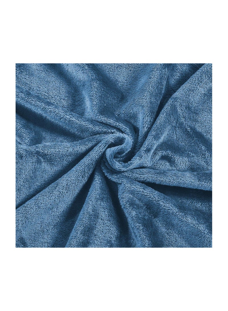 ALLKING Lightweight Blanket King Size Extra Soft Fleece All Season Blanket Bed and Sofa Throw 220 X 230cm (Blue) Packaging/Colour shade may Vary  - Image 4