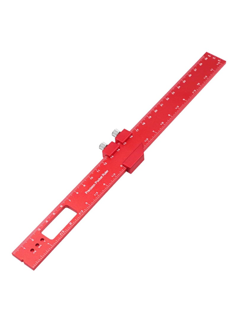 KASTWAVE Aluminum Woodworking Rulers, Precision Woodworking Ruler, Ruler Metric Inch Measuring, Metal Slide Stop Marking Rule, Construction, Carpentry, Machinist and Engineers Measuring Equipment  - Image 1