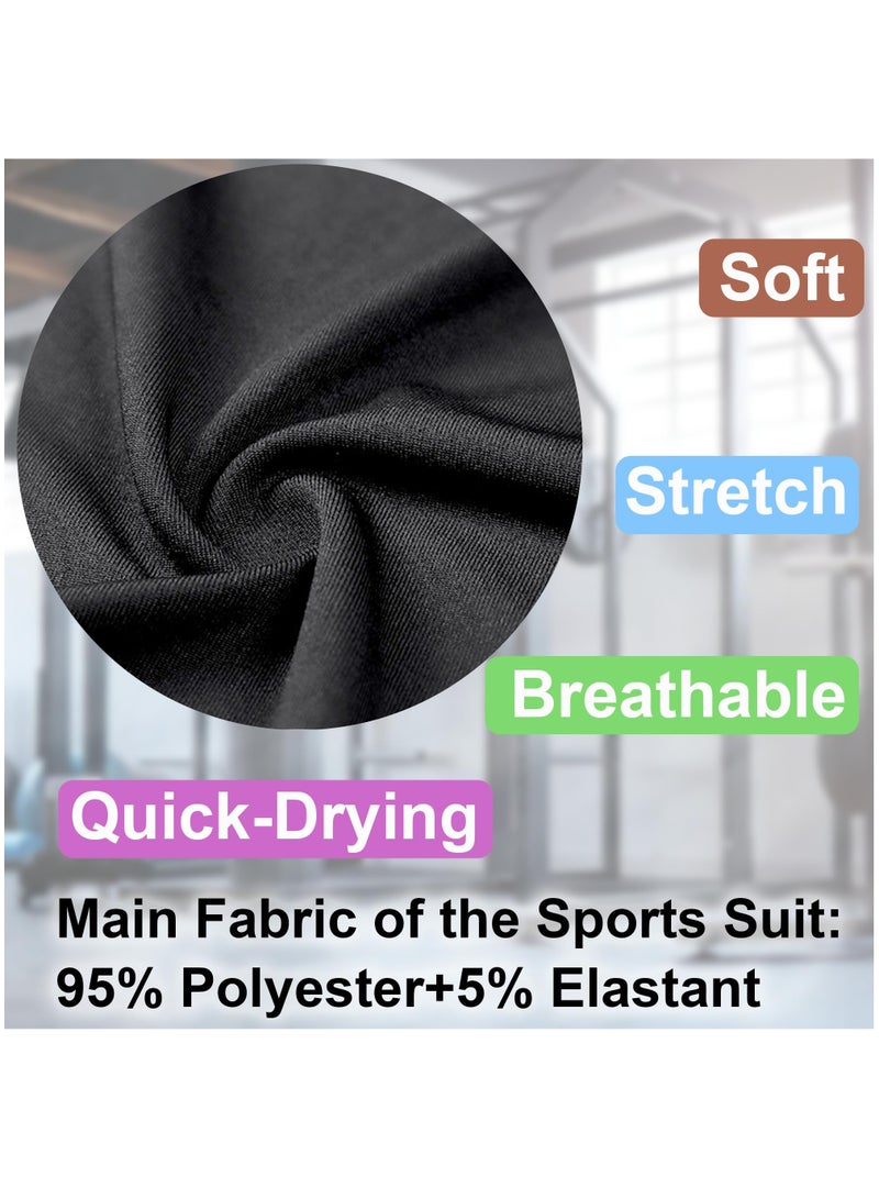 Mens 5Pcs Quick Dry Compression Sets Tops Accessories Clothes Equipment for Workout Gym Athletic Running Sport  - Image 3